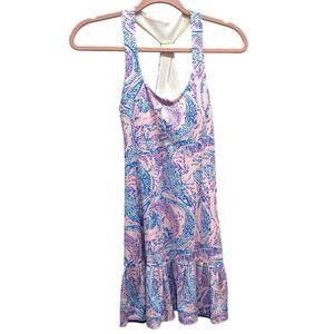Lilly Pulitzer Luxletic Athletic Tennis Dress Pink Blue Racerback Size XXS
